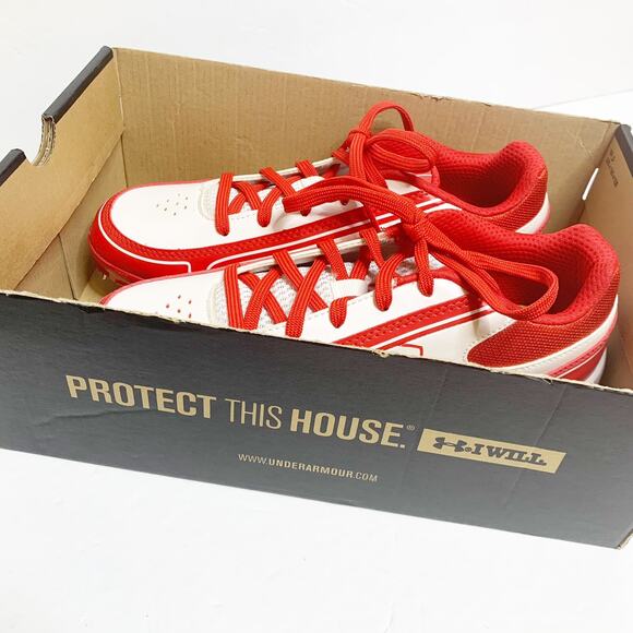 Under Armour Women's 6.5 Softball Cleats Spine Glyde ST CC Red White Fast Pitch - Picture 9 of 9